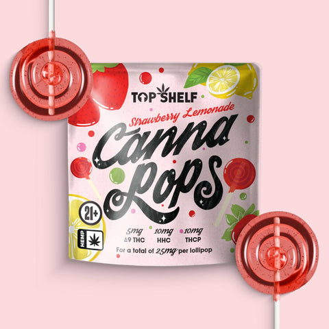 Strawberry Lemonade Canna Pops 25mg THC Sucker – Hemp Edible