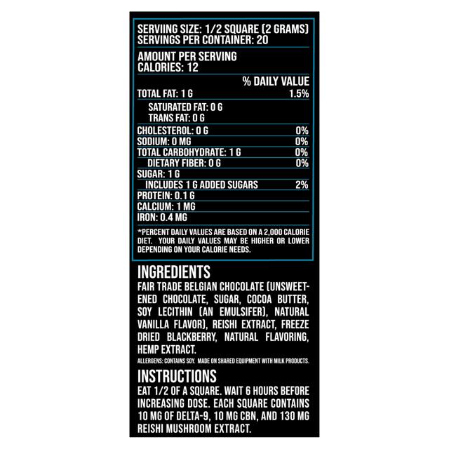 Blackberry Cheesecake Reishi Chocolate (Delta-9 + CBN)