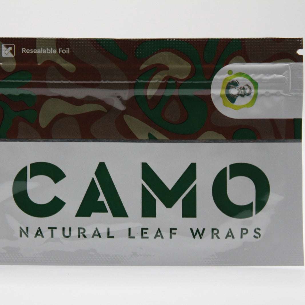 Camo Natural Wraps packaging with vanilla flavor focus.